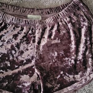 Plush Velvet Sleep Shorts in Purple